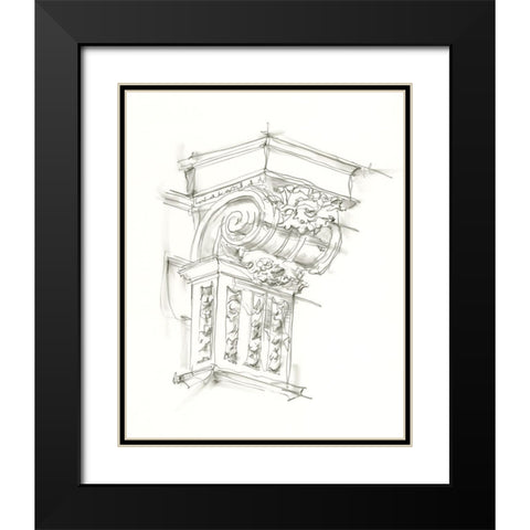 Corbel Sketch III Black Modern Wood Framed Art Print with Double Matting by Harper, Ethan