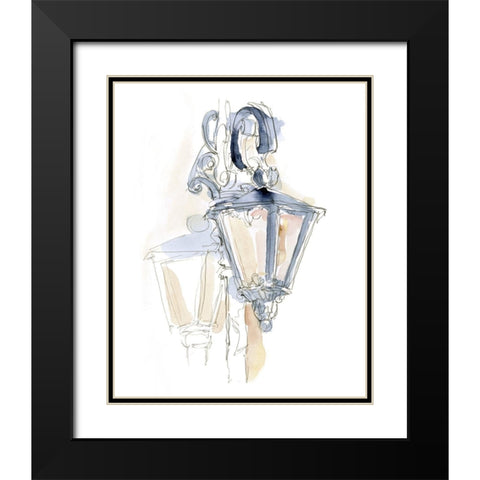 Watercolor Street Lamp I Black Modern Wood Framed Art Print with Double Matting by Harper, Ethan