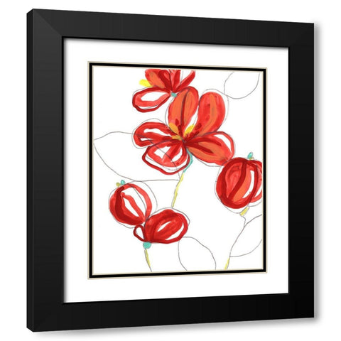 Primary Petal I Black Modern Wood Framed Art Print with Double Matting by Vess, June Erica