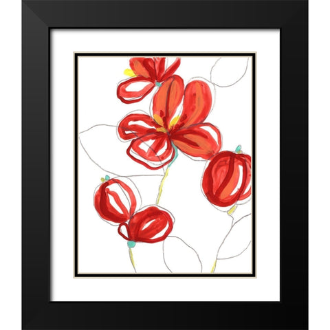 Primary Petal I Black Modern Wood Framed Art Print with Double Matting by Vess, June Erica