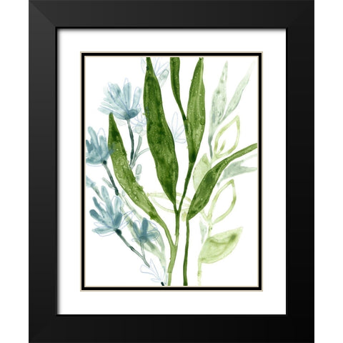 Meadow Blues IV Black Modern Wood Framed Art Print with Double Matting by Vess, June Erica