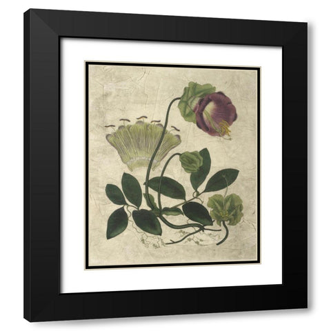 Aubergine Florals IV Black Modern Wood Framed Art Print with Double Matting by Vision Studio