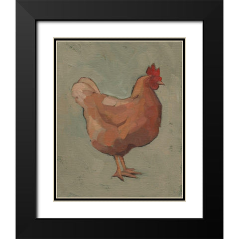 Egg Hen I Black Modern Wood Framed Art Print with Double Matting by Green, Jacob