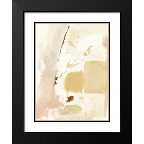 Markings in Beige I Black Modern Wood Framed Art Print with Double Matting by Barnes, Victoria