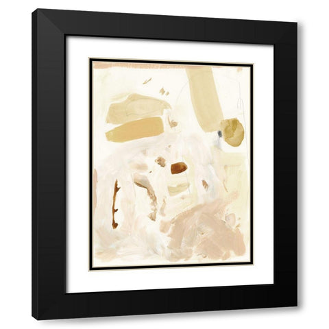 Markings in Beige II Black Modern Wood Framed Art Print with Double Matting by Barnes, Victoria