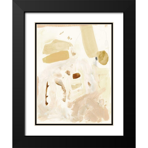 Markings in Beige II Black Modern Wood Framed Art Print with Double Matting by Barnes, Victoria