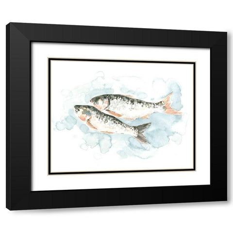 Pisces Pair I Black Modern Wood Framed Art Print with Double Matting by Caroline, Emma