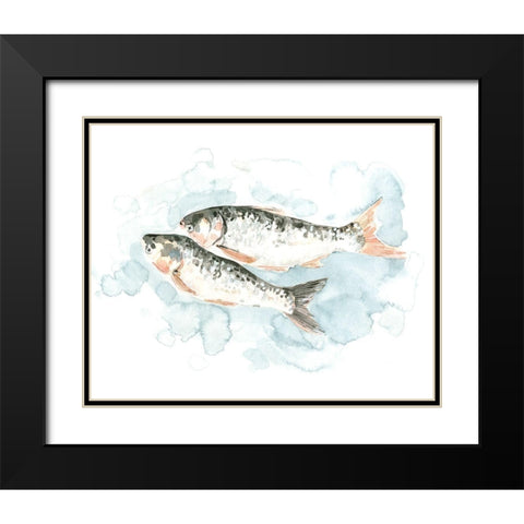 Pisces Pair I Black Modern Wood Framed Art Print with Double Matting by Caroline, Emma