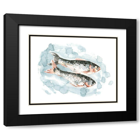 Pisces Pair II Black Modern Wood Framed Art Print with Double Matting by Caroline, Emma