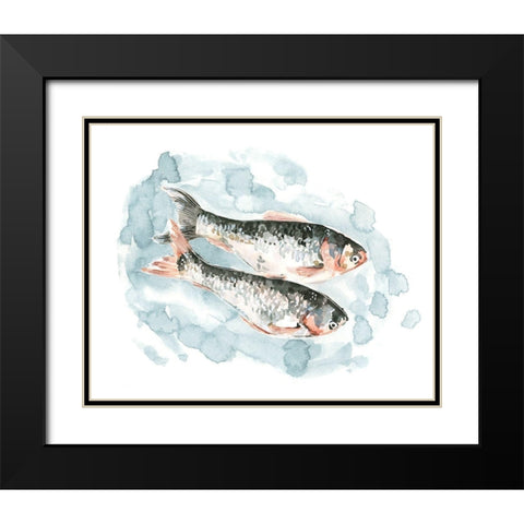 Pisces Pair II Black Modern Wood Framed Art Print with Double Matting by Caroline, Emma