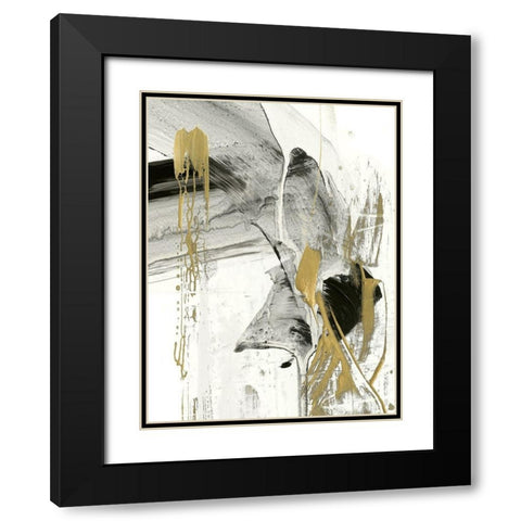 Drip I Black Modern Wood Framed Art Print with Double Matting by Harper, Ethan