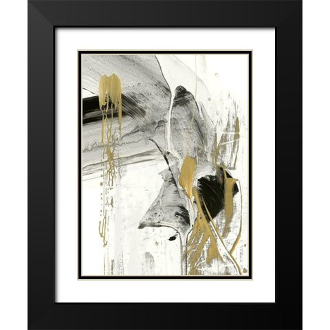 Drip I Black Modern Wood Framed Art Print with Double Matting by Harper, Ethan