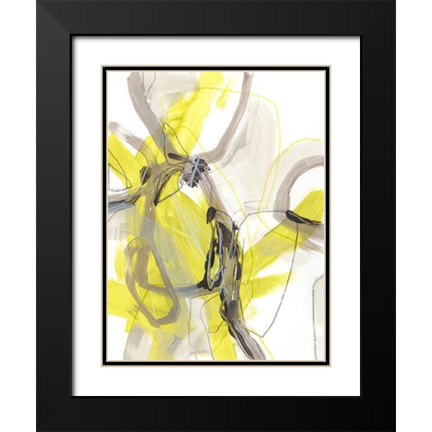 Cement Citron I Black Modern Wood Framed Art Print with Double Matting by Vess, June Erica