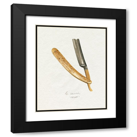 Gilded Toiletries I Black Modern Wood Framed Art Print with Double Matting by Popp, Grace