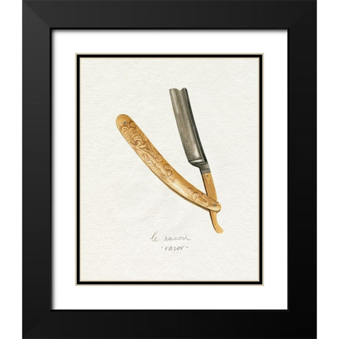 Gilded Toiletries I Black Modern Wood Framed Art Print with Double Matting by Popp, Grace