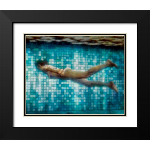 Swimming Under II Black Modern Wood Framed Art Print with Double Matting by Saunders, Alonzo