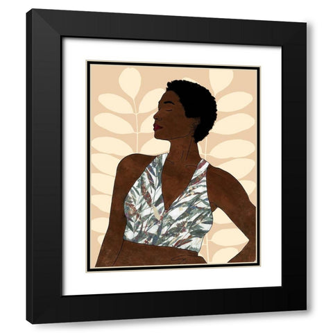 Ethnic Beauty I Black Modern Wood Framed Art Print with Double Matting by Saunders, Alonzo