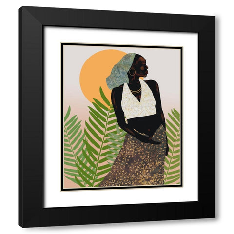 Her Grace Black Modern Wood Framed Art Print with Double Matting by Saunders, Alonzo