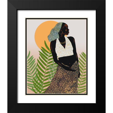 Her Grace Black Modern Wood Framed Art Print with Double Matting by Saunders, Alonzo