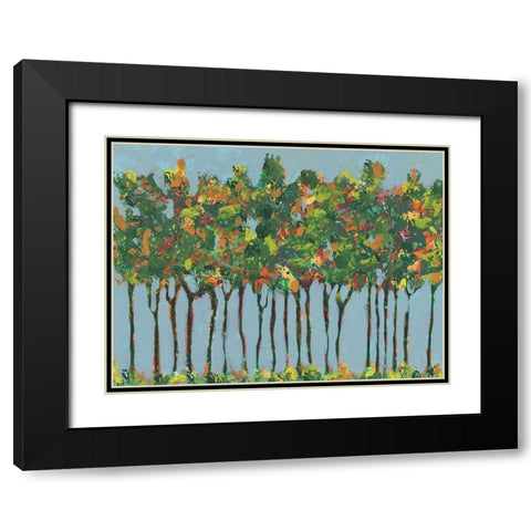Sunset Trees I Black Modern Wood Framed Art Print with Double Matting by Moore, Regina