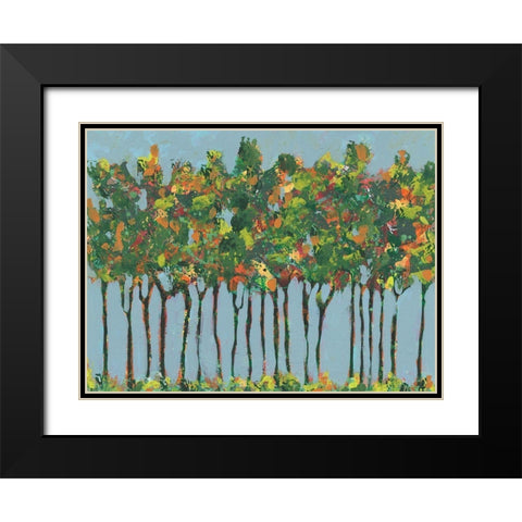 Sunset Trees I Black Modern Wood Framed Art Print with Double Matting by Moore, Regina