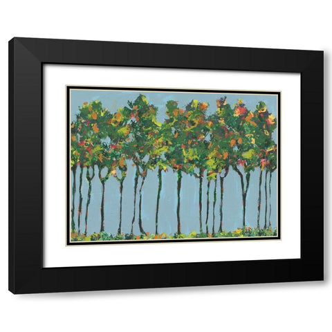 Sunset Trees II Black Modern Wood Framed Art Print with Double Matting by Moore, Regina