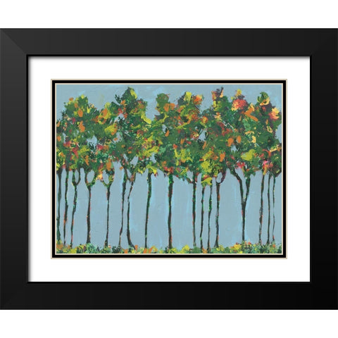Sunset Trees II Black Modern Wood Framed Art Print with Double Matting by Moore, Regina