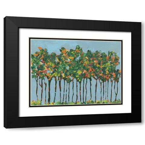 Sunset Trees III Black Modern Wood Framed Art Print with Double Matting by Moore, Regina