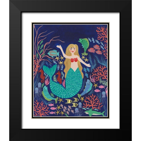 Water Queen I Black Modern Wood Framed Art Print with Double Matting by Moore, Regina