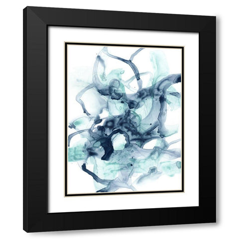 Blue Cavern II Black Modern Wood Framed Art Print with Double Matting by Vess, June Erica
