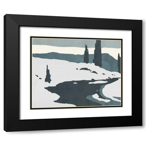 Cutter Island II Black Modern Wood Framed Art Print with Double Matting by Green, Jacob