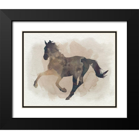 Galloping II Black Modern Wood Framed Art Print with Double Matting by Popp, Grace