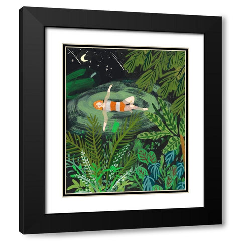 Lost in the Garden I Black Modern Wood Framed Art Print with Double Matting by Wang, Melissa