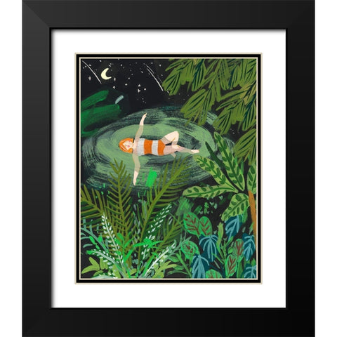 Lost in the Garden I Black Modern Wood Framed Art Print with Double Matting by Wang, Melissa