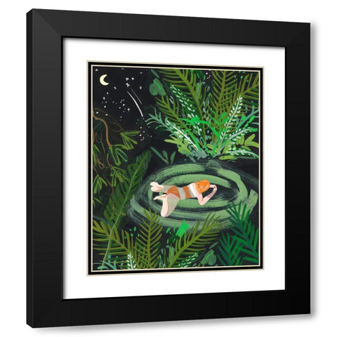 Lost in the Garden II Black Modern Wood Framed Art Print with Double Matting by Wang, Melissa