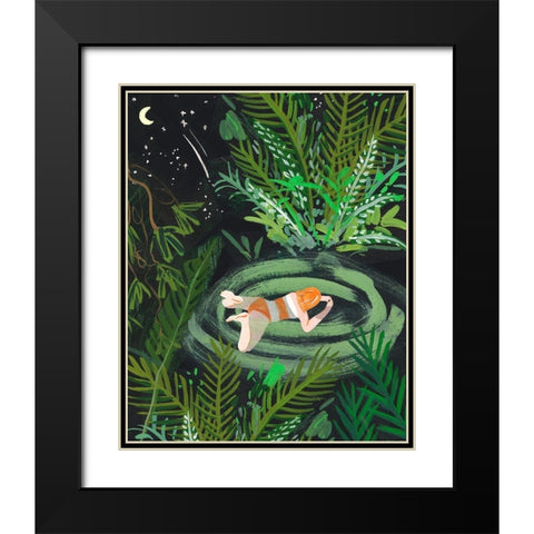 Lost in the Garden II Black Modern Wood Framed Art Print with Double Matting by Wang, Melissa