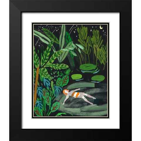 Lost in the Garden III Black Modern Wood Framed Art Print with Double Matting by Wang, Melissa