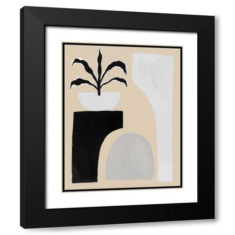 Custom Pale Abstraction I Black Modern Wood Framed Art Print with Double Matting by Wang, Melissa