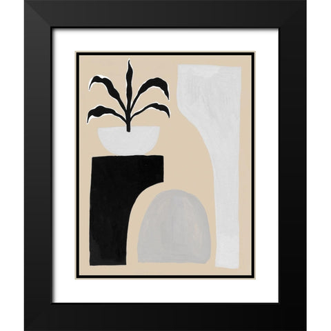 Custom Pale Abstraction I Black Modern Wood Framed Art Print with Double Matting by Wang, Melissa