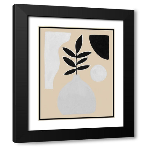 Custom Pale Abstraction IV Black Modern Wood Framed Art Print with Double Matting by Wang, Melissa