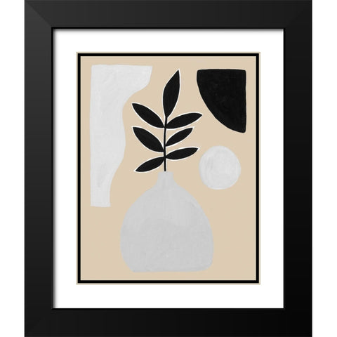 Custom Pale Abstraction IV Black Modern Wood Framed Art Print with Double Matting by Wang, Melissa