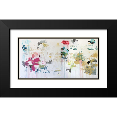 Im Okay V Black Modern Wood Framed Art Print with Double Matting by Youngstrom, Kent
