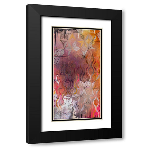 Asanoha I Black Modern Wood Framed Art Print with Double Matting by Robinson, Heather