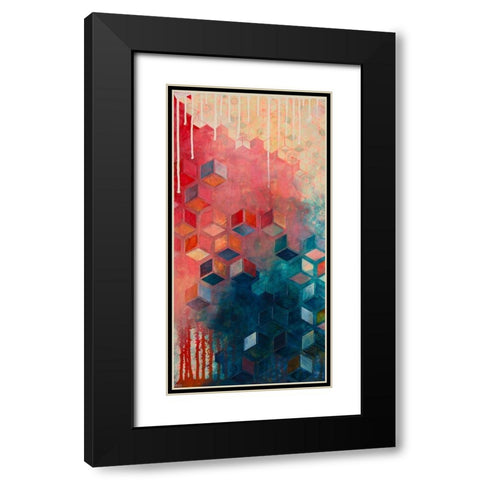 Split Asanoha I Black Modern Wood Framed Art Print with Double Matting by Robinson, Heather