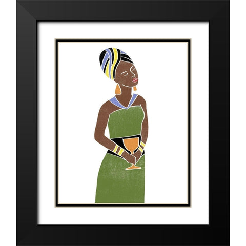 Kwanzaa Celebration III Black Modern Wood Framed Art Print with Double Matting by Vess, June Erica