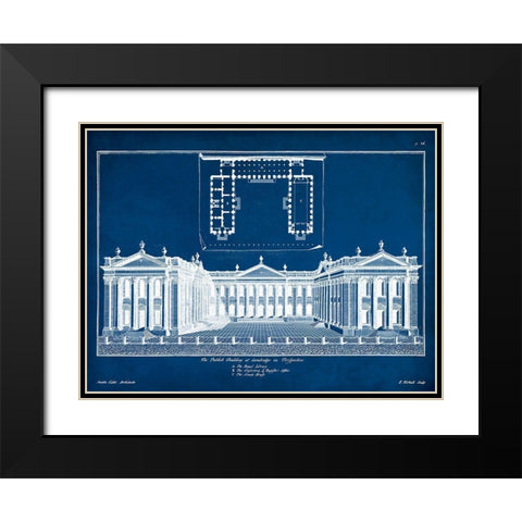 Custom Cambridge in Perspective on Blue Black Modern Wood Framed Art Print with Double Matting by Gibbs, James