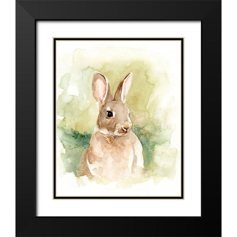 Field Bunny I Black Modern Wood Framed Art Print with Double Matting by Barnes, Victoria