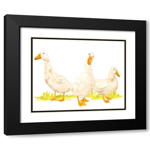 Quack Squad I Black Modern Wood Framed Art Print with Double Matting by Vess, June Erica