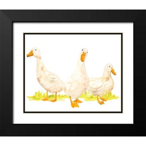 Quack Squad I Black Modern Wood Framed Art Print with Double Matting by Vess, June Erica