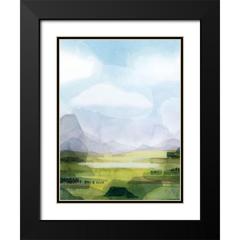 Verdant Vale I Black Modern Wood Framed Art Print with Double Matting by Popp, Grace